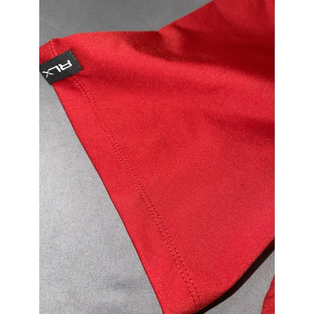 RLX Ralph Lauren Red Golf Polo XL Embroidered RCC Crossed Clubs Logo